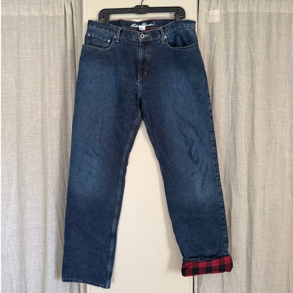 Eddie Bauer Flannel Lined Jeans | 35x34 | Relaxed Fit